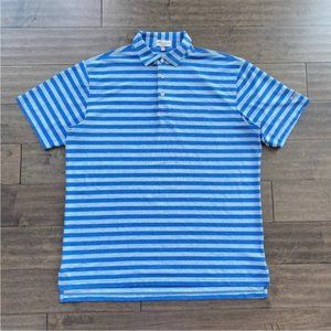 Peter Millar Summer Comfort Mens Golf Polo Shirt Blue Striped